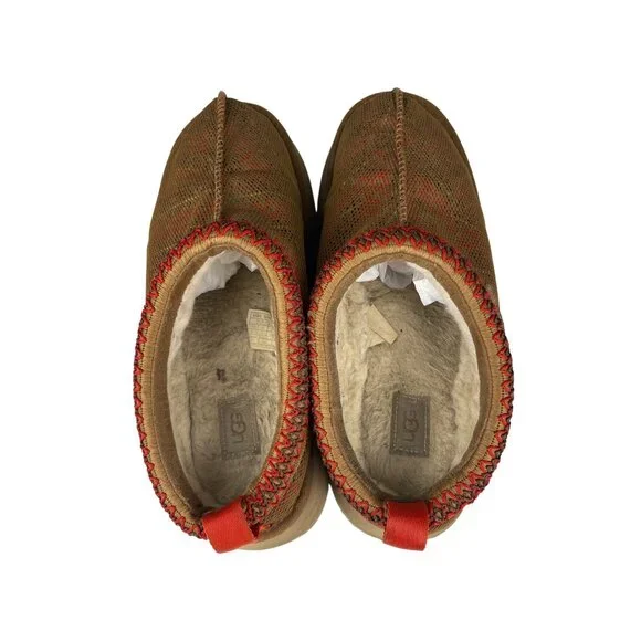 UGG Women's 9 Tazz Maxi Tasman Chestnut Mesh Mule Platform Slippers Southwestern - Picture 4 of 9